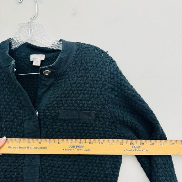 Caslon Black Knit Long Sleeve Button Up Cardigan Women’s Size M Petite - Picture 4 of 8